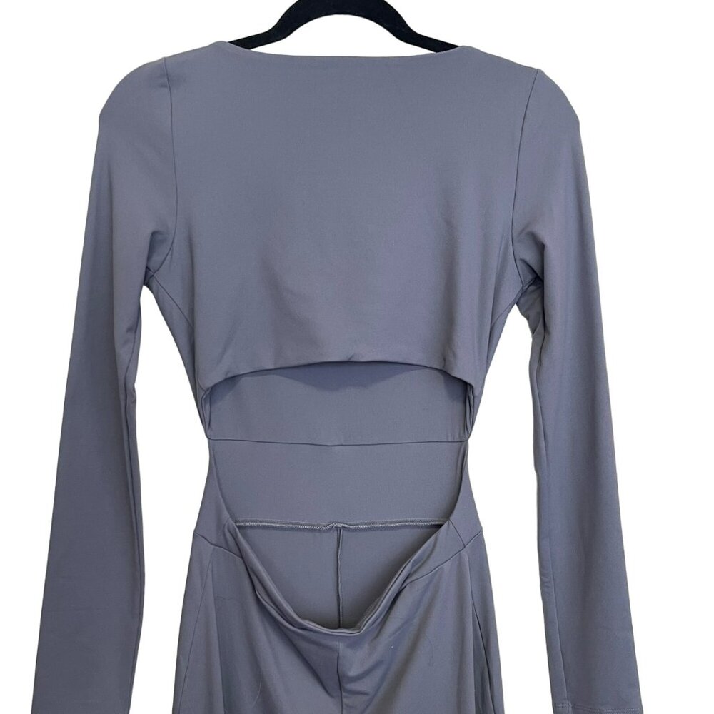 Susana Monaco Jumpsuit Gray Jersey Long Sleeve Cutout Size Small NWT - Picture 6 of 8